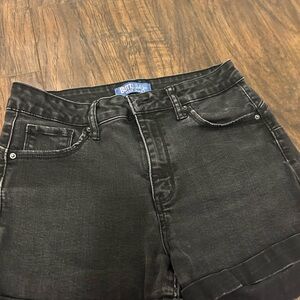 Wax Jean Black Denim Shorts